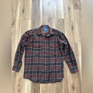 Pendleton Men's outdoorsman virgin wool Plaid Button Down Shirt size large